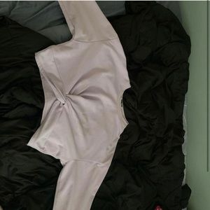 Cute long sleeve lilac crop top